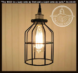 Industrial Cage Pendant Light with Edison Bulb