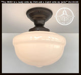 Antique Acorn Milk Glass CEILING LIGHT Fixture