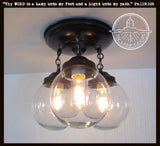 Glass Lighting Fixture Chain Trio