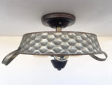 Flat Rustic Tub Ceiling Light Galvanized Beehive