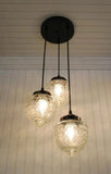 Acorn Glass Pendant Light Chandelier Trio