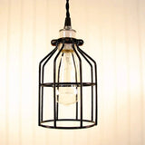 Industrial Cage Pendant Light with Edison Bulb
