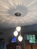 Acorn Glass Pendant Light Chandelier Trio