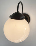 Large Milk Glass Globe Wall Sconce