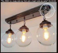 Glass Light Fixture on Rectangular Chain Trio