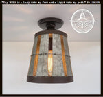 Galvanized Open Weave Basket Ceiling Light