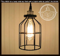 Industrial Cage Pendant Light with Edison Bulb