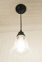 Clear Seeded Shade Glass Pendant Light