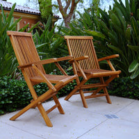 KindTEAK Folding Outdoor Large Size Dining Chair Set of 2