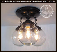 Glass Lighting Fixture Chain Trio