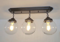 Glass Light Fixture on Rectangular Chain Trio