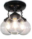 Glass Lighting Fixture Chain Trio