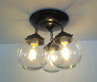 Glass Lighting Fixture Chain Trio