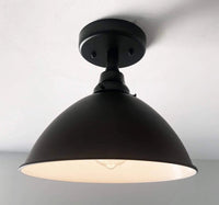 Large Black Enamel Farmhouse Ceiling Light