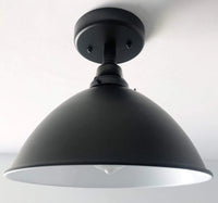 Large Black Enamel Farmhouse Ceiling Light