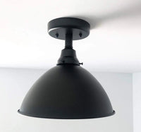 Large Black Enamel Farmhouse Ceiling Light