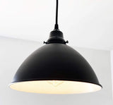 Large Black Enamel Farmhouse Pendant Light