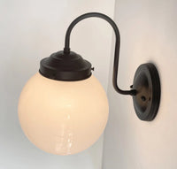 Large Milk Glass Globe Wall Sconce