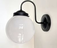 Large Milk Glass Globe Wall Sconce