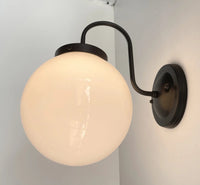 Large Milk Glass Globe Wall Sconce