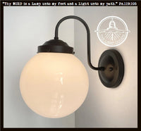 Large Milk Glass Globe Wall Sconce