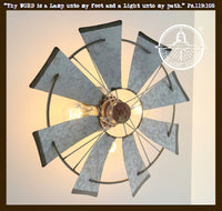 Galvanized Windmill Farmhouse Wall Sconce Light